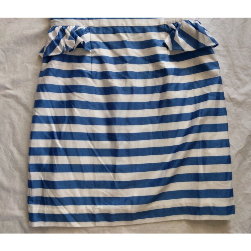 Lilly Pulitzer Maybell Dress Blue Swizzle Stripe Strapless Peplum Womens Size 10 - Picture 5 of 13